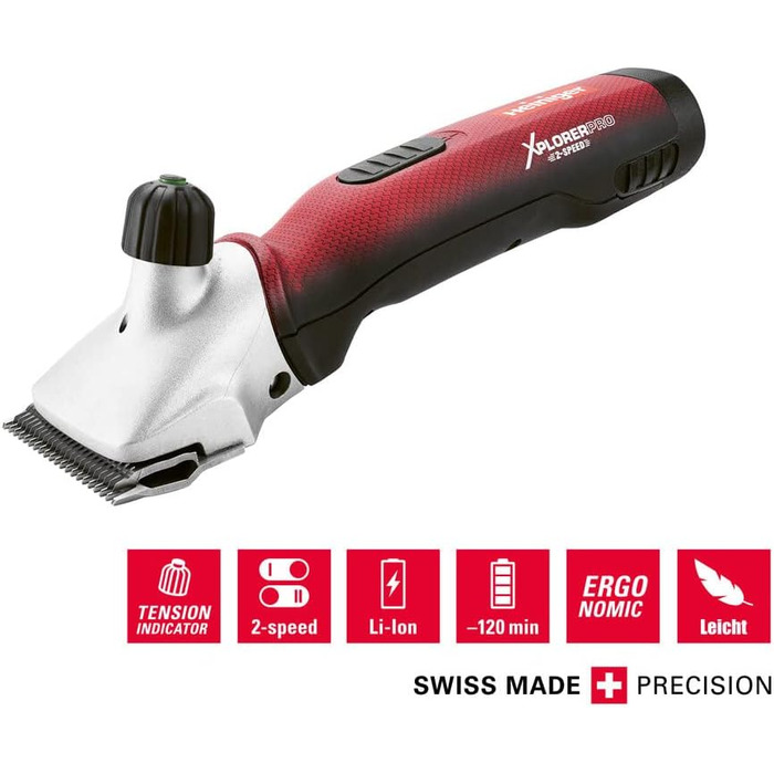 Акумуляторна машинка для стрижки великої рогатої худоби Heiniger Xplorer Pro, 2 швидкості, 2 акумулятори