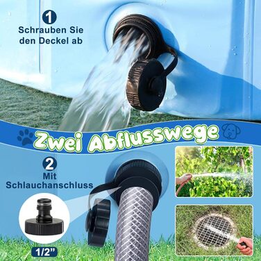 Басейн для собак KHOLEZ 120 x 30 см - складаний, портативний, з килимком та зливом