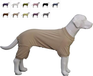 Піжама для собак Lovelonglong, бавовна, теплий боді для всіх сезонів, розмір L (3XL для великих собак), бежевий