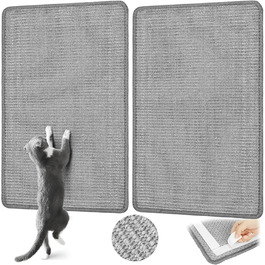 Килимок для котів Graciadeco з сизалю, 60 x 40 см. Захист меблів від подряпин. Сірий