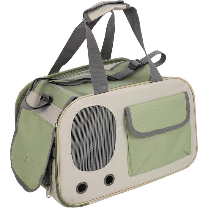 Складана переноска для собак та котів, зелена. Підходить для малих та середніх порід