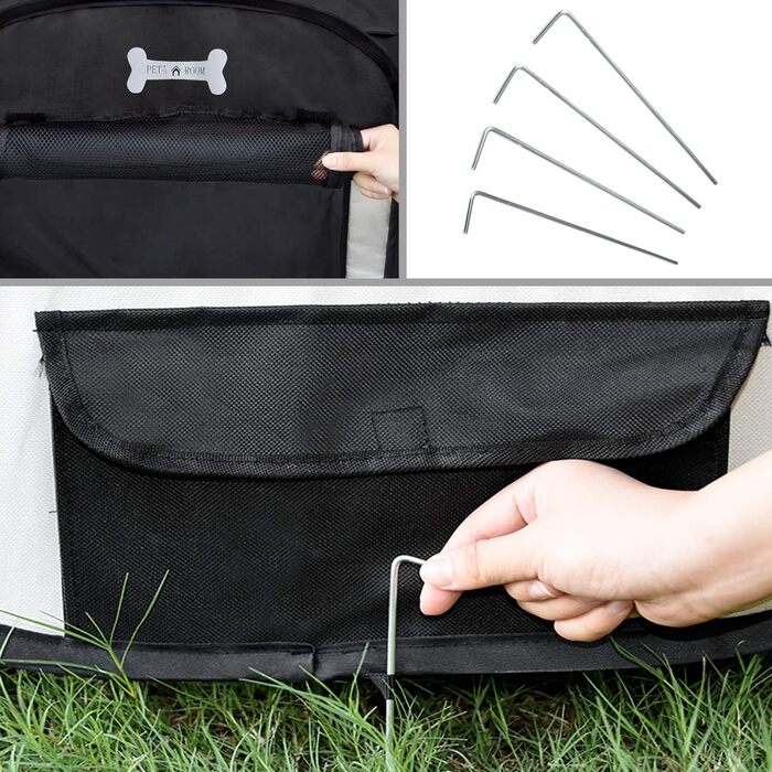 Клітка-забіг для цуценят MC Star Oxford, 8 елементів, 125x125x64 см, чорна