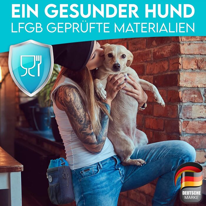 Преміум сумка для ласощів для собак HUND IST KÖNIG - універсальна, містка, з дозатором для відходів та E-book (16 x 18 x 6 см)