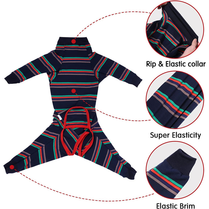 Піжама для собак після операції, комбінезон з довгим рукавом, синій (1 шт.)