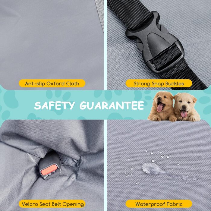 Чохли на сидіння для собак Nobleza: водонепроникні, зносостійкі, універсальні, 140x110 см (Сірий)