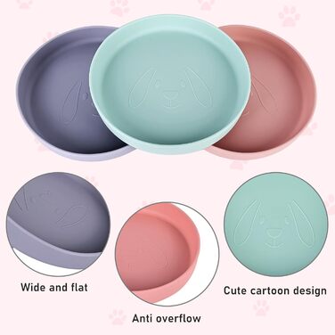5 мисок для котів, силіконові миски для котів, широкі неслизькі миски для сухого та вологого корму