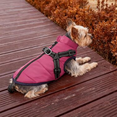 Зимовий одяг для собак з шлейкою, 3-в-1, водонепроникний, вітронепроникний, теплий, для собак та котів (темно-синій, 4XL)