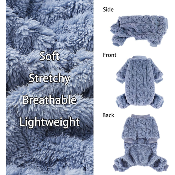 Теплий плед-світшот для собак, блакитний. Плед-світшот для маленьких собак, тепла одяг для цуценят, хакі, дівчатка, хлопчики, чихуахуа