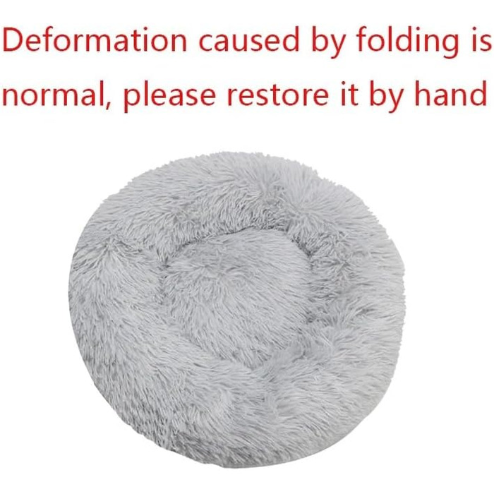 Кругле ліжко для собак та котів Zentaurus, плюшеве, м'яке та пухнасте (Світло-абрикосове, 60 см)