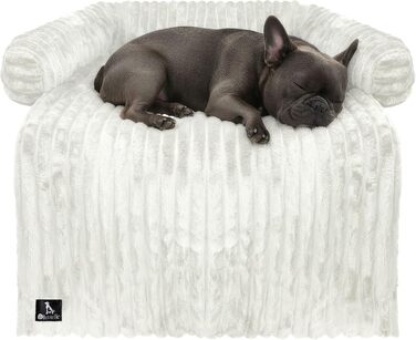 Захисний лежак для собак на диван, плюшевий коврик для собак, захисний чохол для дивана, водовідштовхувальний, можна прати, знімний чохол, колір: (слонова кістка, M - 102x85x12 см)