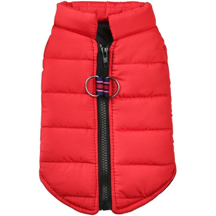 Теплий жилет для собак на осінь та зиму: м'яка та зручна куртка для чихуахуа, мопса, французького бульдога, лабрадора. Вітро- та водонепроникний жилет для собак, червоний, розмір L