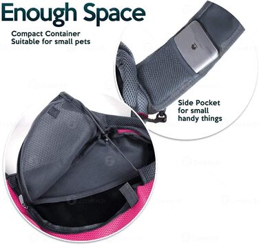 Тканинна переноска для собак, котів та дрібних тварин. Переноска-рюкзак для собак та котів, рожева, L (2-4 кг)