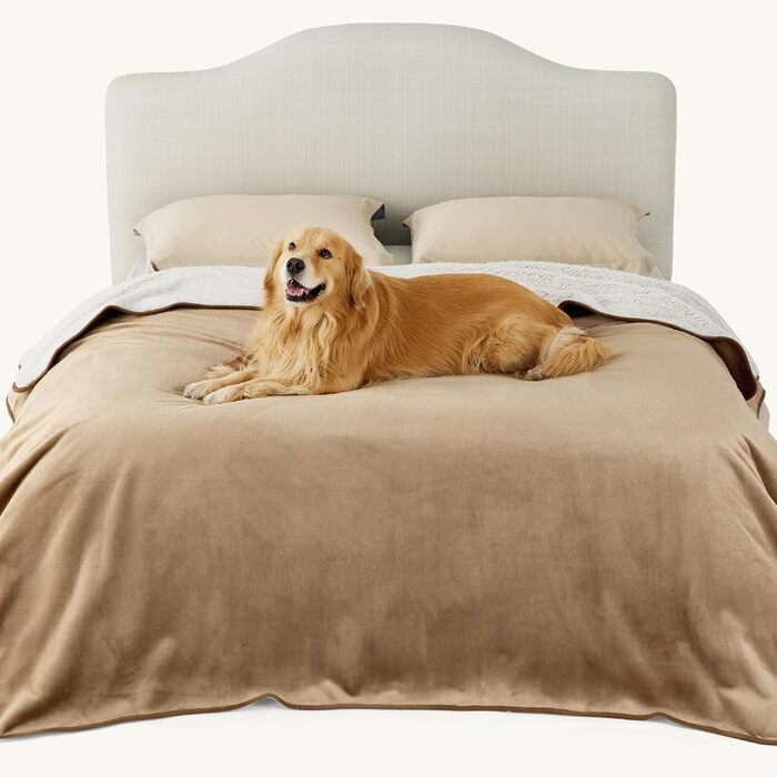 Водонепроникний плед для собак великих порід Lesure, 229x218 см, миючий, флісовий, для дому та на вулицю, XXL, підходить для котів та собак, Kamel