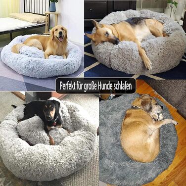 Ортопедична подушка-ліжко для собак XL: м'яка, кутова, з ефектом пам'яті, сіра. Підходить для великих, середніх собак.