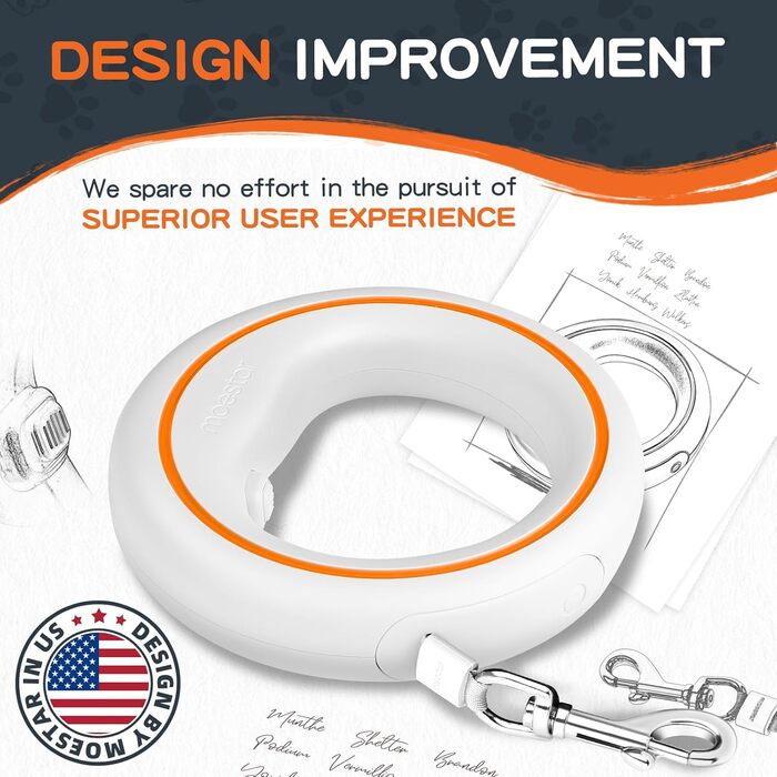 Рулетка для собак Moestar 3м, чорний/зелений, для малих та середніх порід, з відсіком для відходів