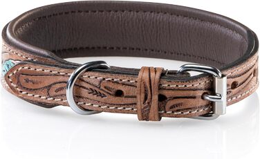 Стильний шкіряний нашийник для собак Джек Рассел від Unikat: ручна робота, м'який, багатокольоровий, з натуральної шкіри буйвола, XL (48-58 см)