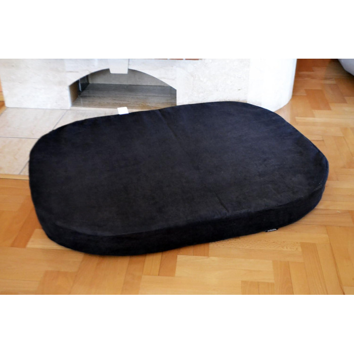 Ортопедичне ліжко для собак Tierlando® Pepper, ліжко-софа для собак, XL, віскоеластична піна, велюр, сірий, 110 см, велике та м'яке, PE4, розмір L +