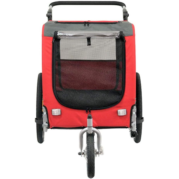PAPILIOSHOP Причіп для собак та котів, візок для тварин, 3 розміри, стабільний, комфортний, практичний (Червоний)