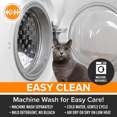 Самопідігріваюча підстилка для котячого ліжка K&H Pet Products, термопідстилка для котів та собак, грілка для домашніх тварин, підстилка-грілка для диких та домашніх котів, сіра/чорна, 53,3 л, 53 x 43 x 3 см