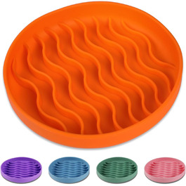 Миска для собак Slow Feeder, силіконова, для повільного годування, оранжева, для всіх порід