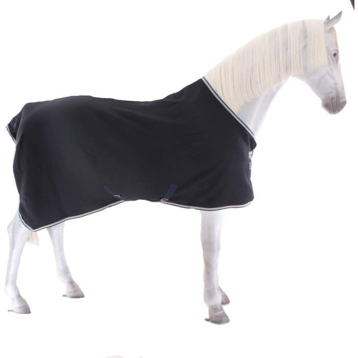 Попона Horseware Rambo Techni Waffle Cooler 140 см, Navy, Beige/Baby Blue & Navy