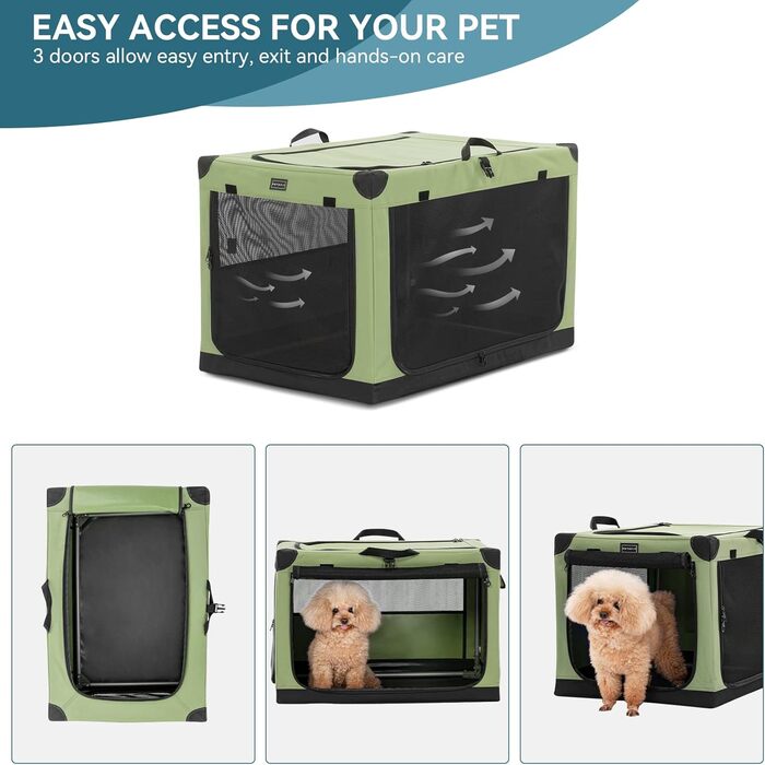Складана переноска Petsfit для собак і котів, розмір S, синя, текстиль з алюмінієвим каркасом, посилені шви, для автомобіля