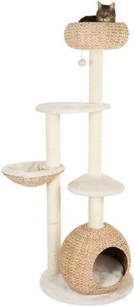 Дерево для котів ZooPlus Laguna з місцями для відпочинку з рогожу, довгі сизалеві стовпчики, висота 160 см