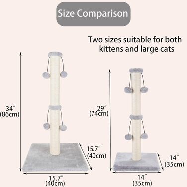 Дім-кігтеточка для великих котів Dimaka, 86 см, з іграшкою, сірий колір