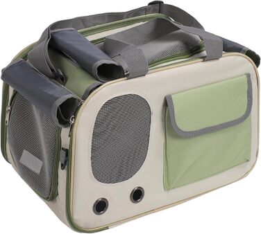 Транспортна переноска для котів та собак Luckdano, складана, з регульованим ременем, міцна, оксфордська тканина, стильна (GREEN)