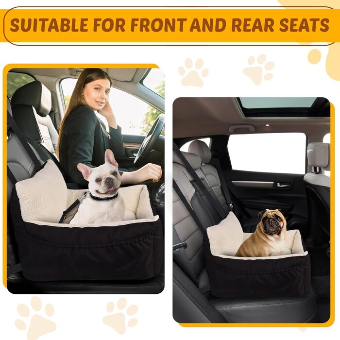 Автомобільний аксесуар для собак Aevcvok: зручний крісло-підставка для маленьких собак, чорного кольору, з безпечною лінією