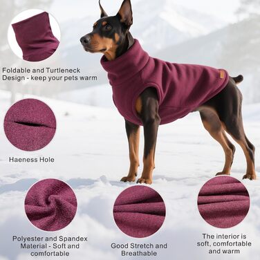 Світшот для собак Mosucoirl: теплий, зручний, для маленьких, середніх та великих собак XS-4XL (3XL, червоний)