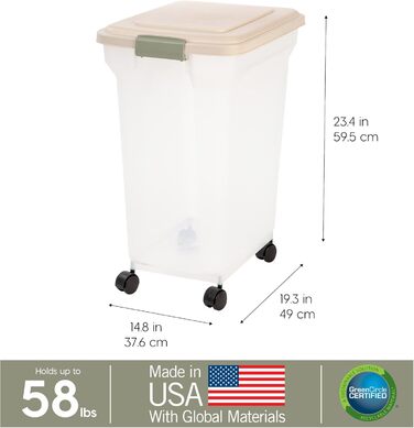 Контейнер для корму для тварин IRIS USA, герметичний, 67 л