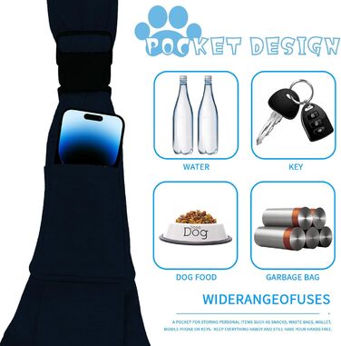 Сумка-переноска для тварин, регульована переноска для собак, реверсивна переноска для маленьких собак до 7 кг, переноска для собак, переноска для собак для прогулянок та активностей на відкритому повітрі (Темно-синій)