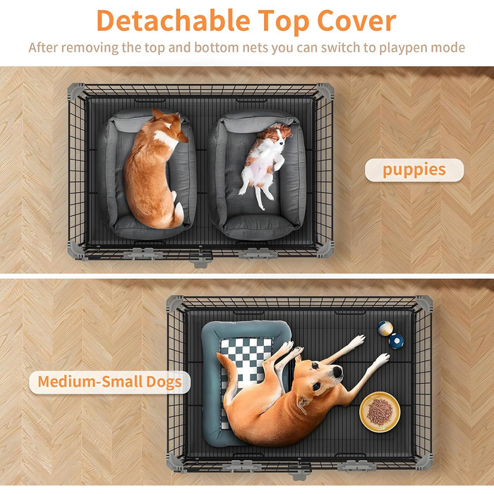 Клітка для собак середнього розміру, 76,2 см, металева собача будка для дому, дротяна клітка з ковзними дверима та знімним піддоном, відкрита зверху, чорна