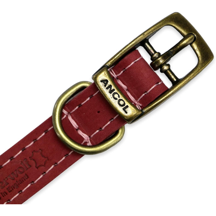 Нашийник для собак Ancol Timberwolf, шкіряний, кольору полуниці, 34-43 см
