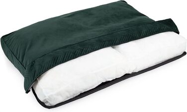 Ексклюзивне ліжко для собак XL | М'який лежак з Memory Foam | Килимок для великих собак | Легко миється | Імітація замші | Великий розмір | Колір: (M: 50 x 65 см, Зелений (Вельвет))
