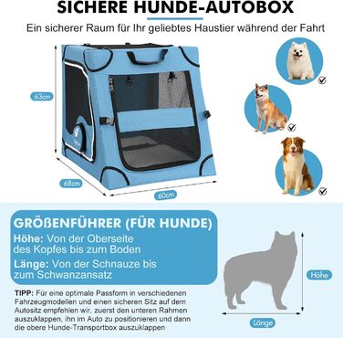 Складана переносна переносна коробка для собак Snagle Paw, стабільна переноска для заднього сидіння автомобіля з підголовником, металевий каркас, переноска для подорожей для середніх/великих собак, переноска з сітчастими дверцятами та м'якою оббивкою (68с