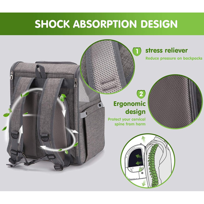 PETCUTE Рюкзак для собак та котів, дихаючий, з внутрішнім ремінком безпеки, розкладний, з бічними кишенями, для маленьких собак та котів, червоний