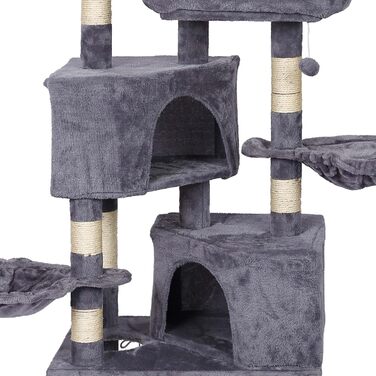 Дряпка для котів Wiltec сірого кольору з мотивом лапок 145 см: дряпка, платформа, будиночок, гамак, кліматичний комплекс для котів