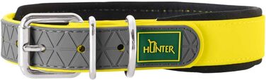 Нашийник для собак HUNTER Convenience Comfort, нейлон, неопрен, неоново-жовтий, розмір S (40 см)