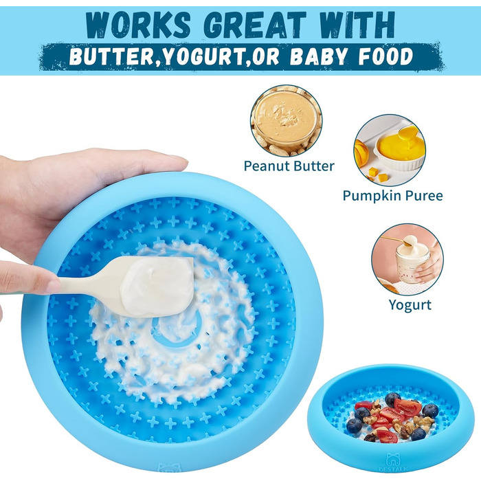Нічна годівниця для собак Bestalk: повільне годування, зменшення тривоги, силіконова годівниця з антиковзним покриттям, BPA-free, для ігор, блакитна