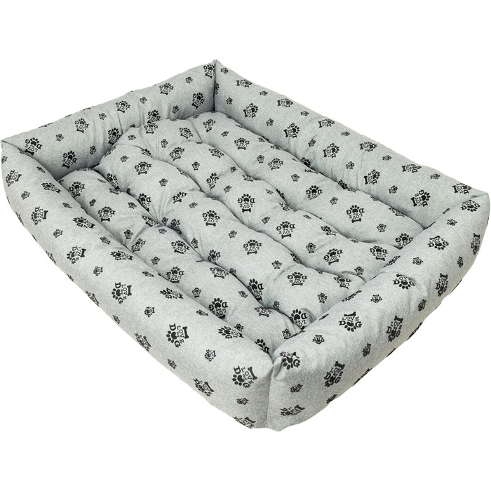 Водонепроникне ліжко для собак - ліжка для маленьких та великих собак - ліжко для собак з неслизьким дном - собачий кошик, собачий лежак (120x90x20, сіре льоноподібне, 