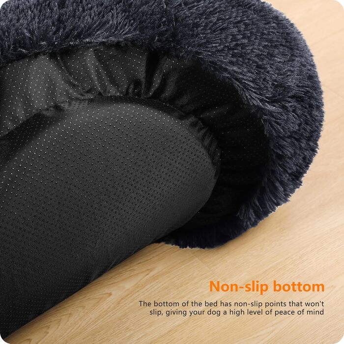 Ортопедичне ліжко для собак, круглі подушки, ліжко для собак, ліжко для котів, м'який кошик для собак, можна прати, діаметр 120 см, темно-сірий колір, розмір 120 x 120 x 20 см
