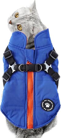 Теплий зимовий пуховик для собак, водонепроникна флісова жилетка, тепла куртка для цуценят та собак різних розмірів (S, блакитний)
