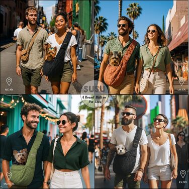 Сумка-кенгуру для собак та котів до 4,1 кг – зручна та безпечна переноска для вигулу та подорожей (Camel-Braun)