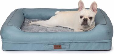 Лягушкове ліжко для собак Raikou з знімним подушкою, м'яке та миється – місце для сну, подушка для собак, собаче ліжко, килимок для собак - високоякісне ліжко для тварин для вашого вірного друга. (Блакитний, 80 * 60 * 7 см)