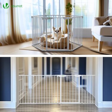 Захист каміну Vounot: сітка металева, 5 елементів, з безпечними дверима, складна, захист від тварин та дітей, чорна, 300x75 см (375 см у складеному стані)