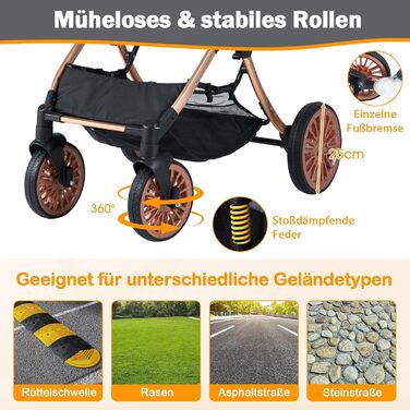 Візок для собак та котів COSTWAY 3 в 1, чорний: складна конструкція, до 25 кг, з коробкою-переноскою, сонцезахистом, корзиною та тримачем для напоїв