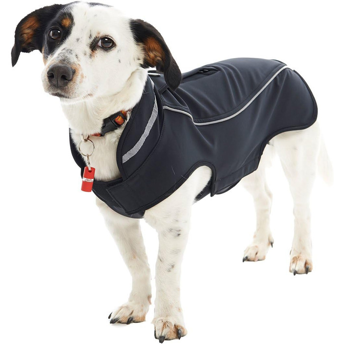 Крузе Бастер Софтшел - Куртка для собак, Чорний - Black Pepper, Medium, Софтшел, Водовідштовхувальна, Вітронепроникна, Регульована, Зручна, Чорний, Medium