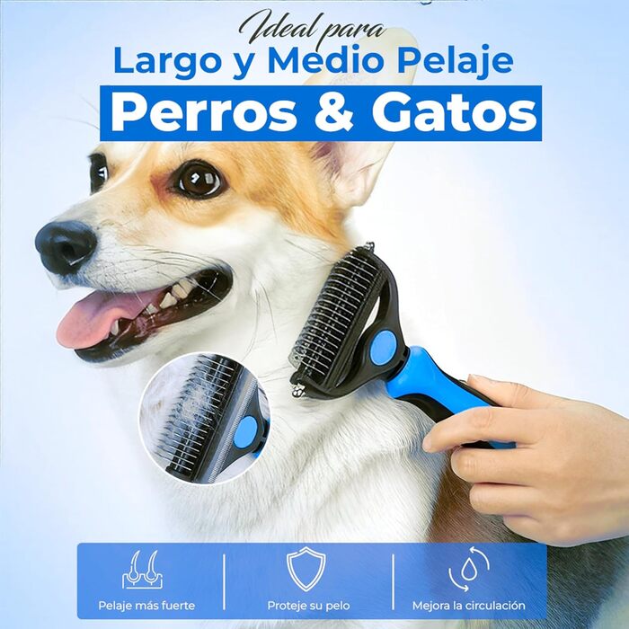 Бурштук для собак та котів 2 в 1 GLUTTONY, металевий, блакитний